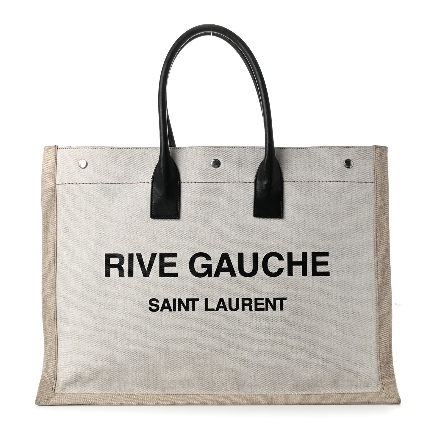 Linen Calfskin Rive Gauche Tote Optic White