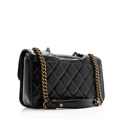 Chanel Glazed Calfskin Quilted Medium Perfect Edge Flap Black 3 of 13