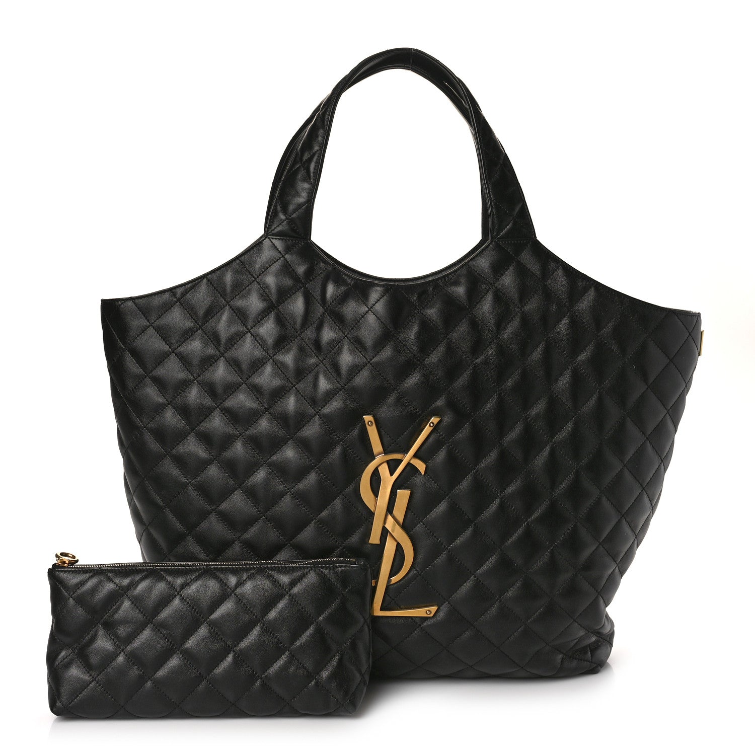 Saint Laurent Lambskin Quilted Maxi Icare Shopping Tote Black 1 of 9