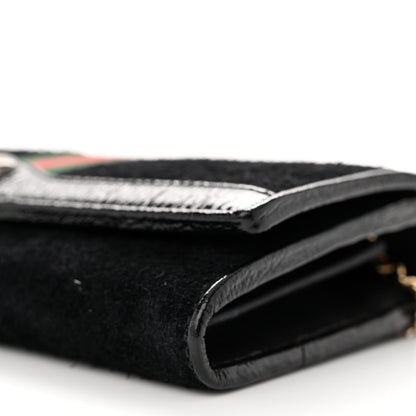 Gucci Suede Patent Web Ophidia Wallet On Chain Black 10 of 10