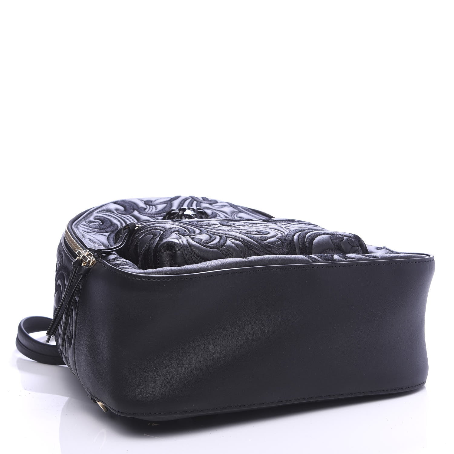 Versace Calfskin Embroidered Baroque Palazzo Backpack Black 3 of 8