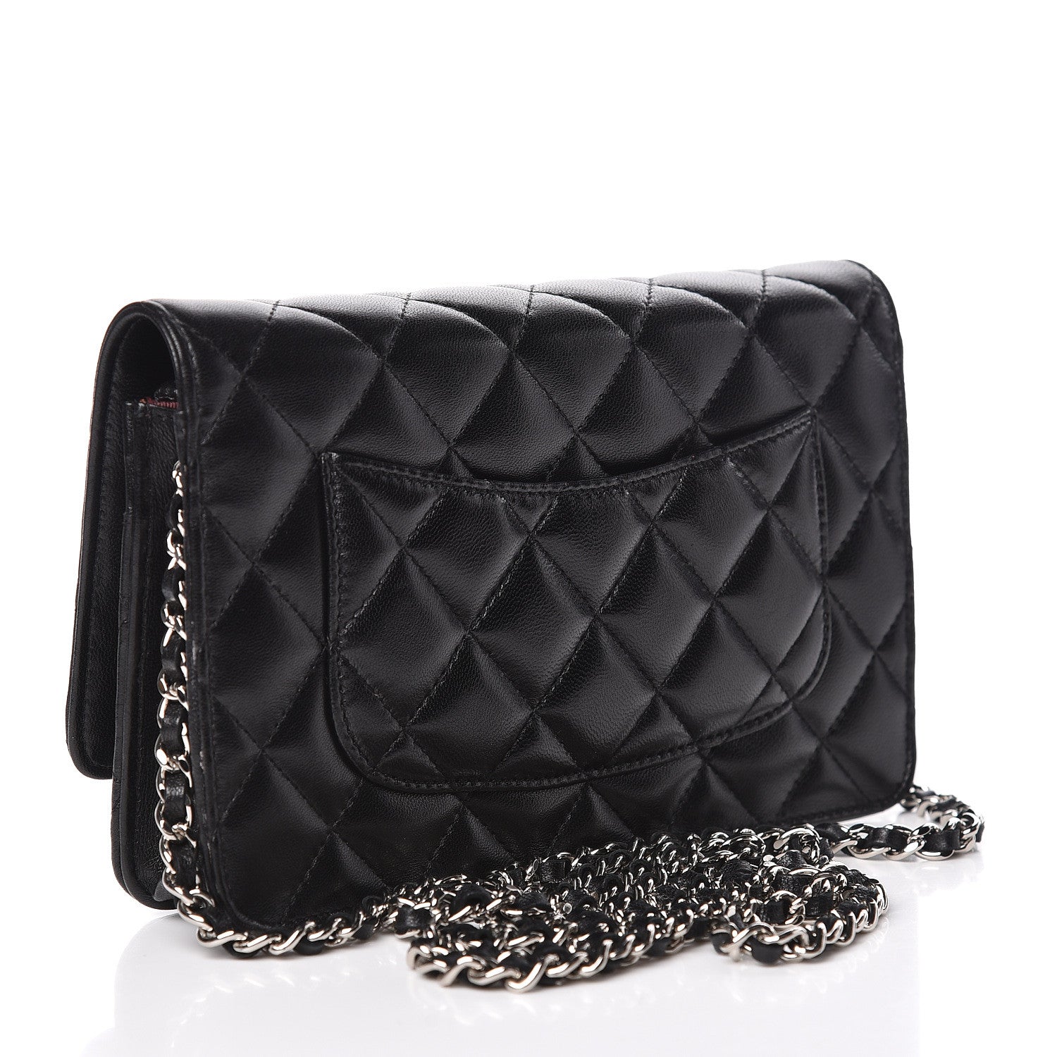 Chanel Lambskin Quilted Wallet On Chain WOC Black 3 of 14