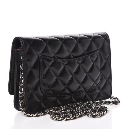 Chanel Lambskin Quilted Wallet On Chain WOC Black 3 of 14