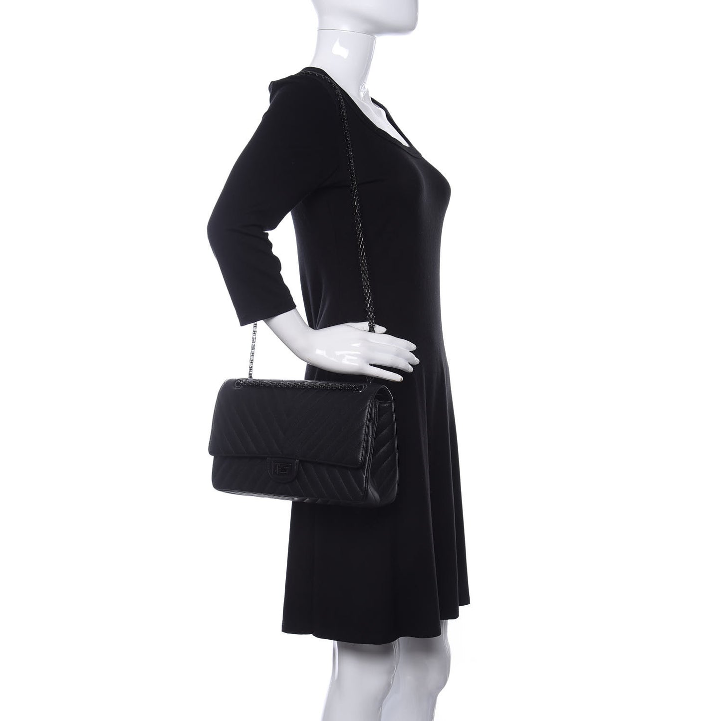 Sheepskin Chevron Quilted 2.55 Reissue 226 Flap So Black