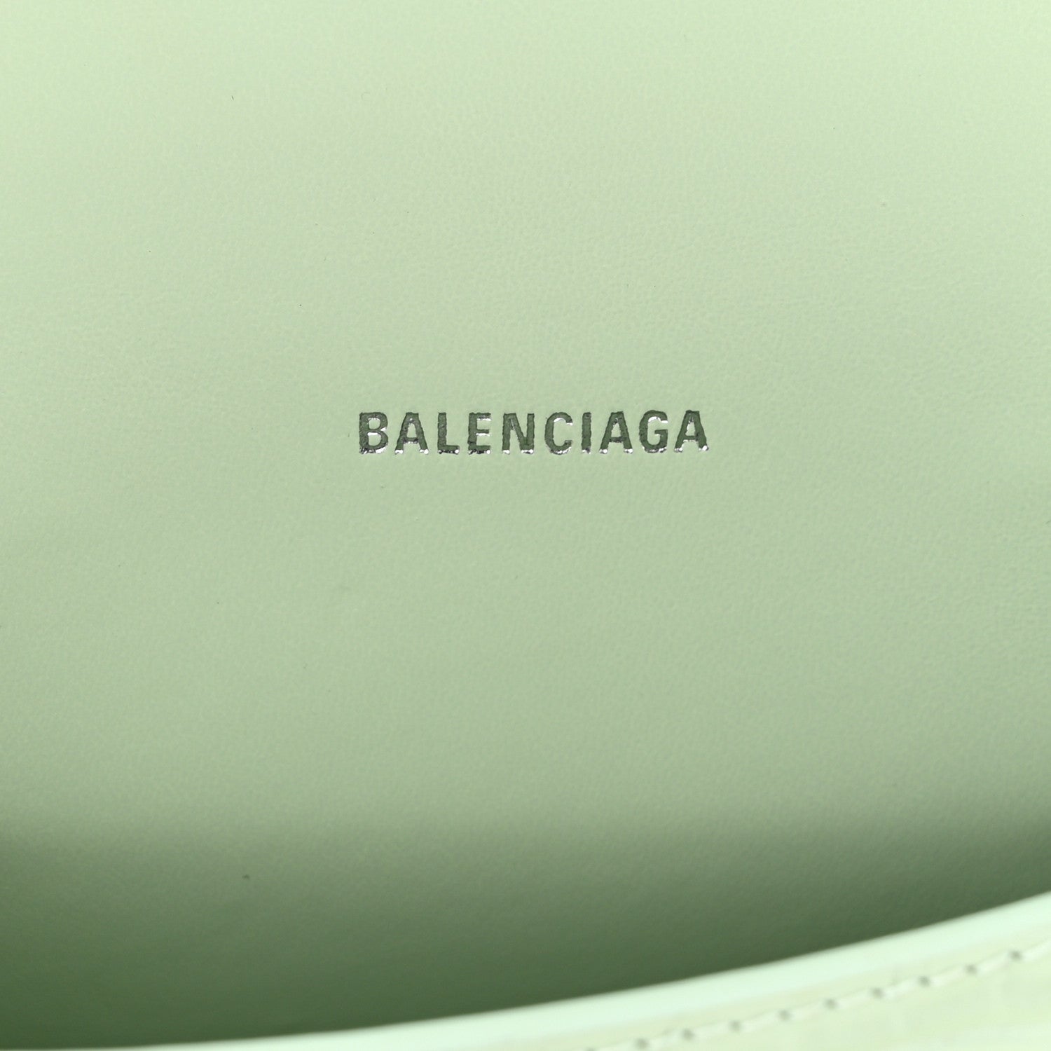 Balenciaga Shiny Calfskin Crocodile Embossed Hourglass Top Handle Bag XS Light Green 6 of 11