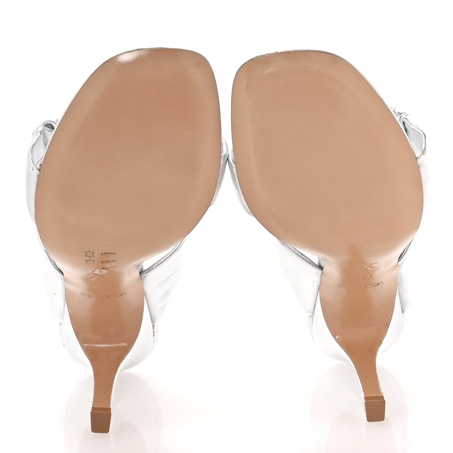 Louis Vuitton Metallic Lambskin Drapy Heel Mules 39.5 Silver 6 of 8
