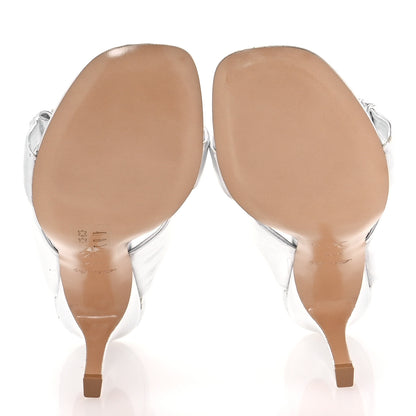 Louis Vuitton Metallic Lambskin Drapy Heel Mules 39.5 Silver 6 of 8
