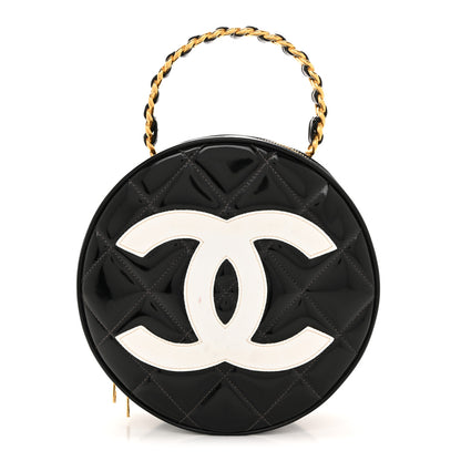 Chanel Patent CC Round Vanity Case Black 1 of 13