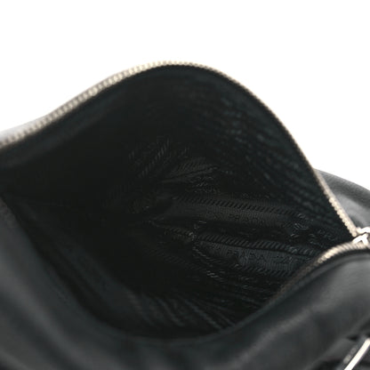 Prada Vitello Daino Logo Embossed Cross Sling Backpack Black 5 of 9