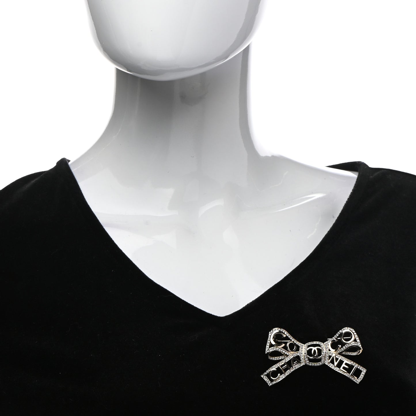 Metal Crystal Bow-tiful CC Brooch Gold