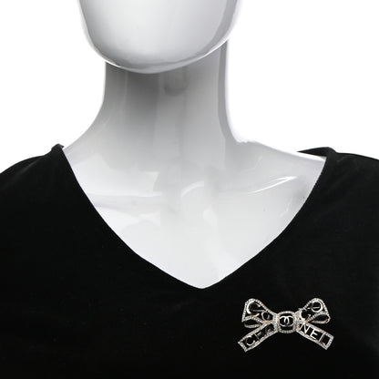 Chanel Metal Crystal Bow-tiful CC Brooch Gold 2 of 6