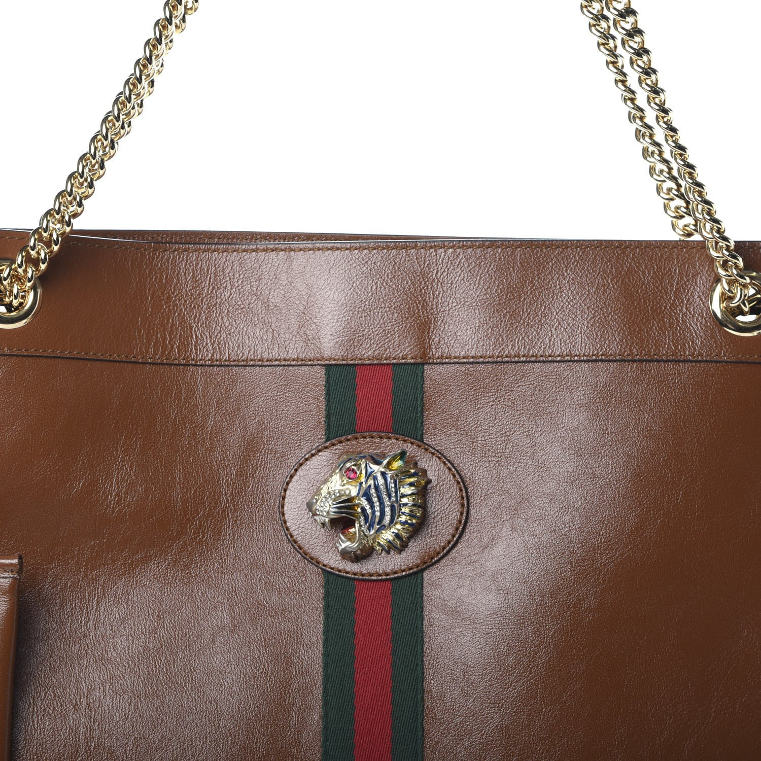 Gucci Calfskin Large Rajah Chain Tote Cuir 7 of 9