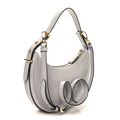 Prada Soft Calfskin Arque Shoulder Bag Granito 3 of 9