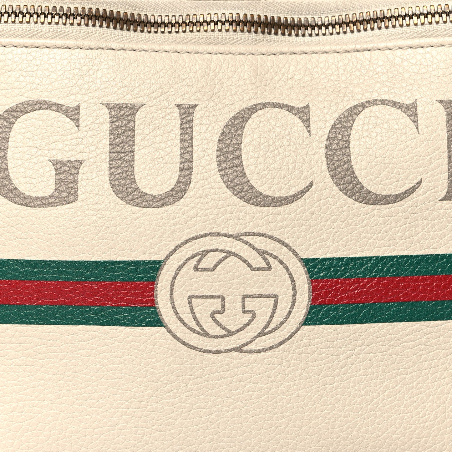 Grained Calfskin Logo Belt Bag White