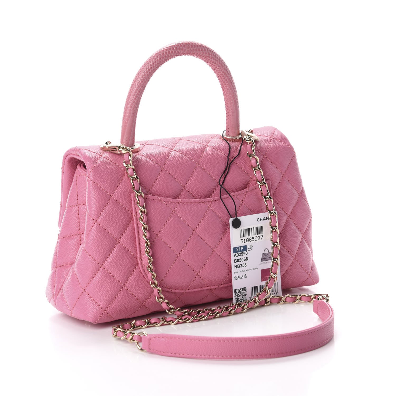 Chanel Caviar Quilted Mini Coco Handle Flap Pink 2 of 9