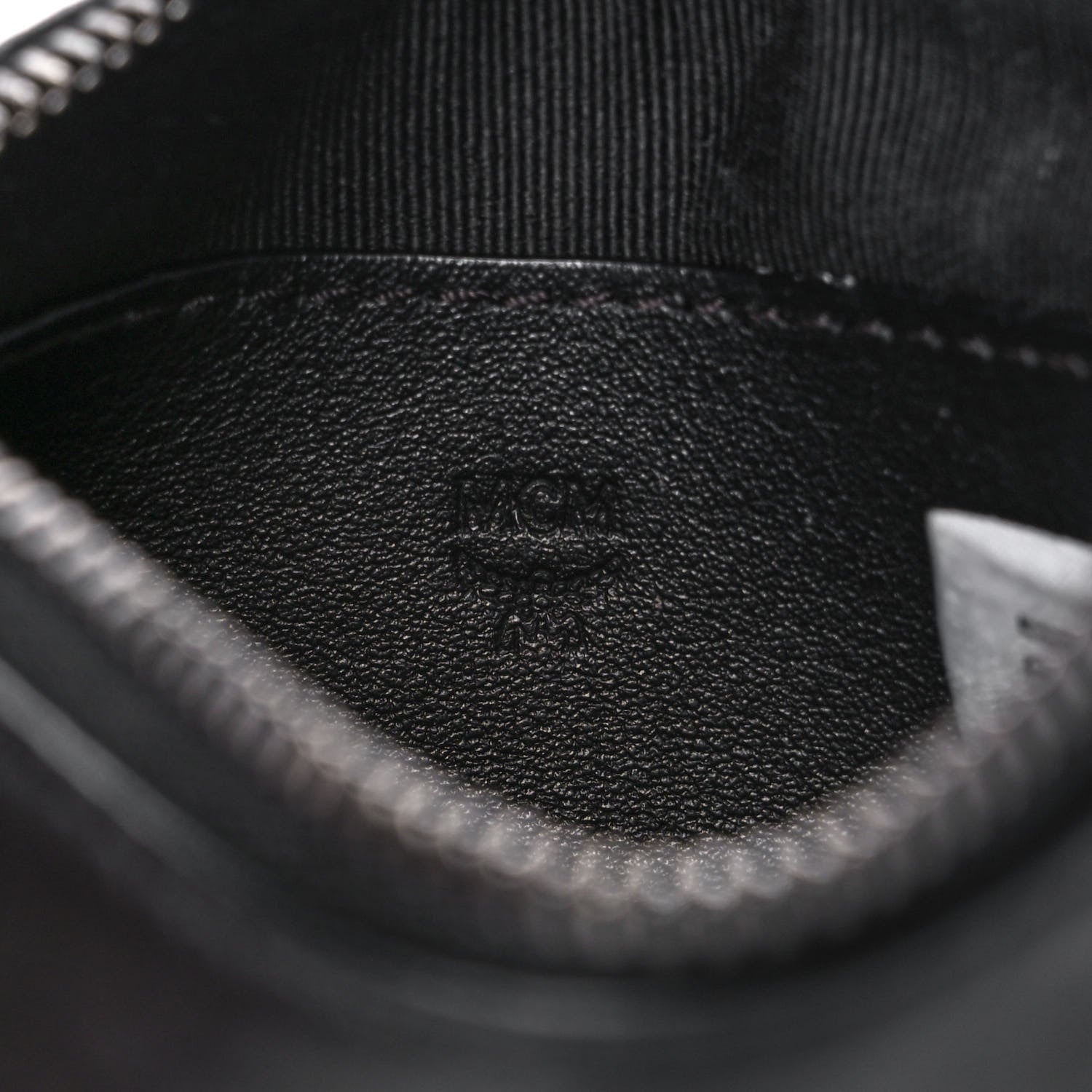 MCM Nappa Logo Embossed Mini Zip Pouch Black 6 of 12