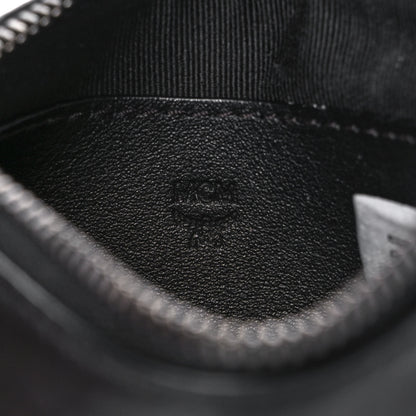 MCM Nappa Logo Embossed Mini Zip Pouch Black 6 of 12