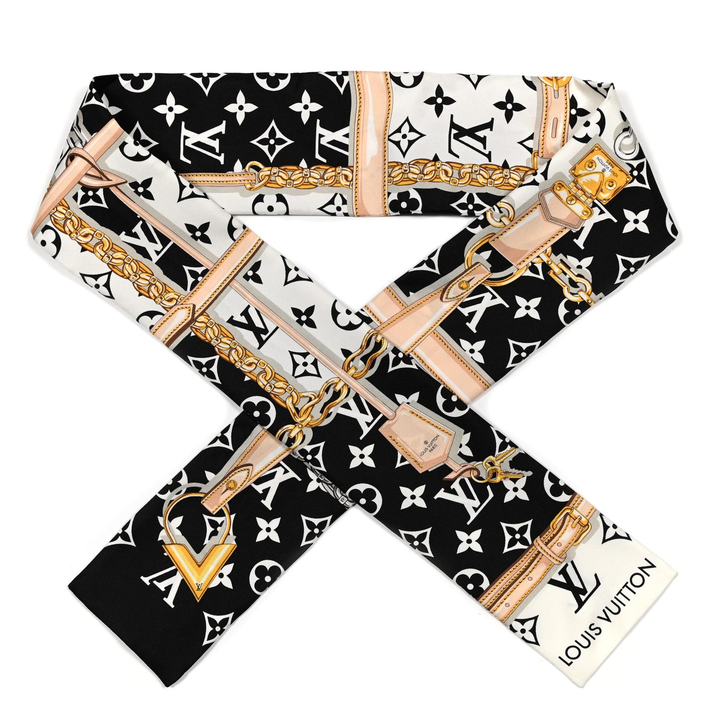 Silk Monogram Confidential Bandeau Black