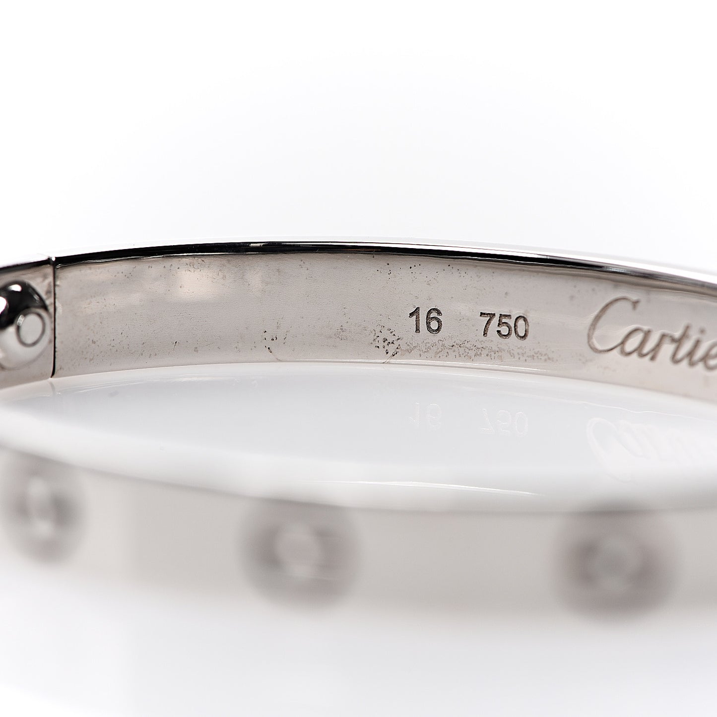 18K White Gold LOVE Bracelet 16