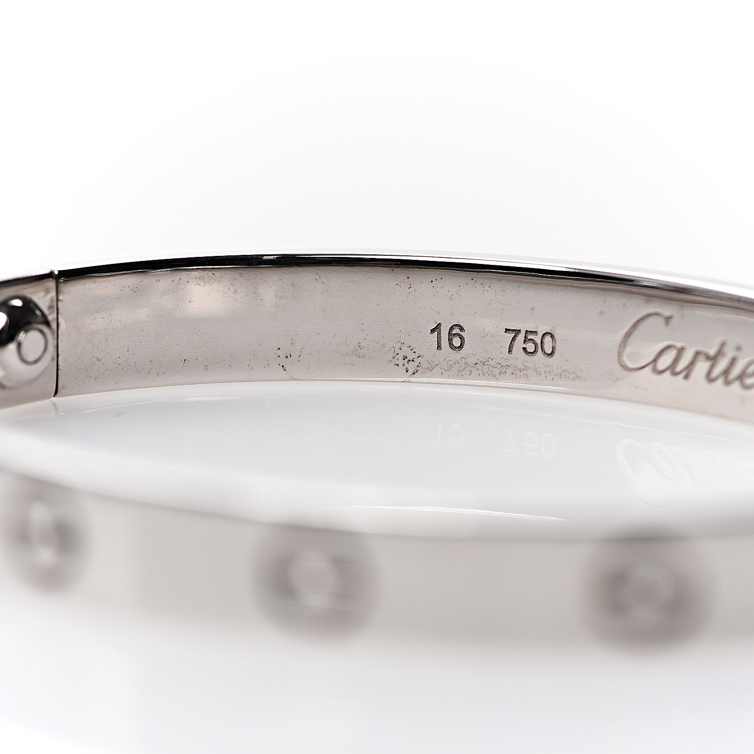 Cartier 18K White Gold LOVE Bracelet 16 7 of 8