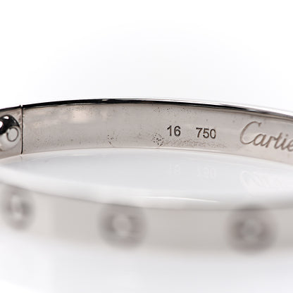 Cartier 18K White Gold LOVE Bracelet 16 7 of 8