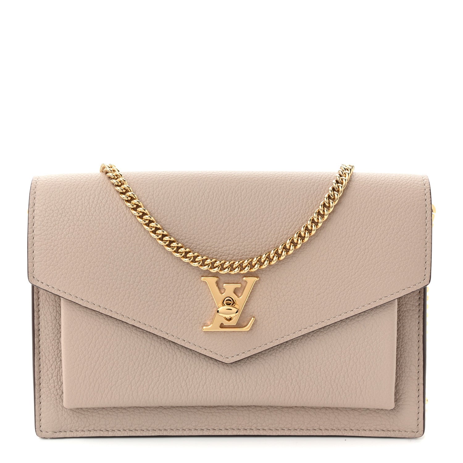 Louis Vuitton Soft Calfskin My Lockme Chain Pochette Greige 1 of 10