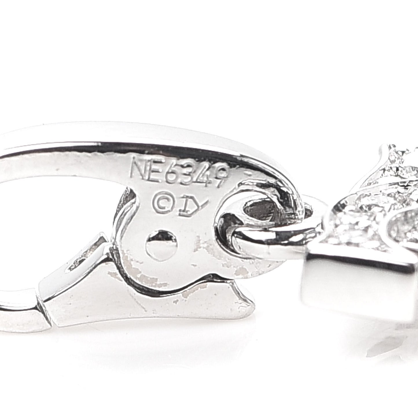 18K White Gold Diamond Logo Charm