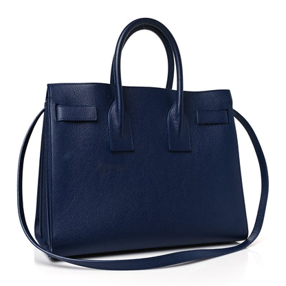 Saint Laurent Grained Calfskin Small Sac De Jour Navy 4 of 13