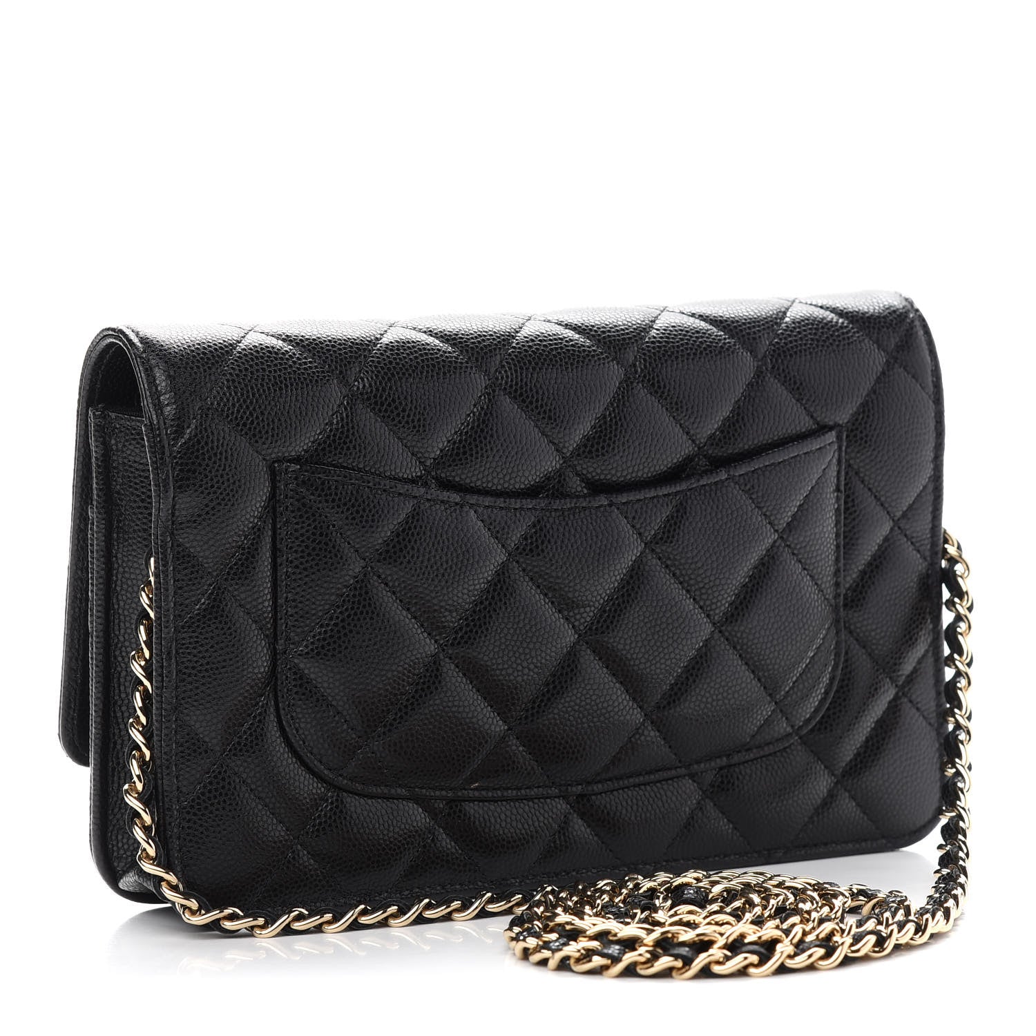 Chanel Caviar Quilted Coco Candy Wallet On Chain WOC Black 3 of 10