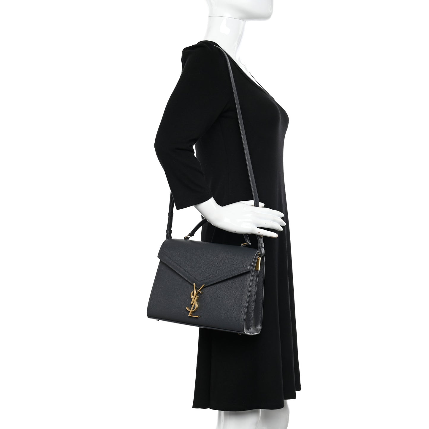 Grain de Poudre Medium Classic Monogram Cassandra Top Handle Dark Smog