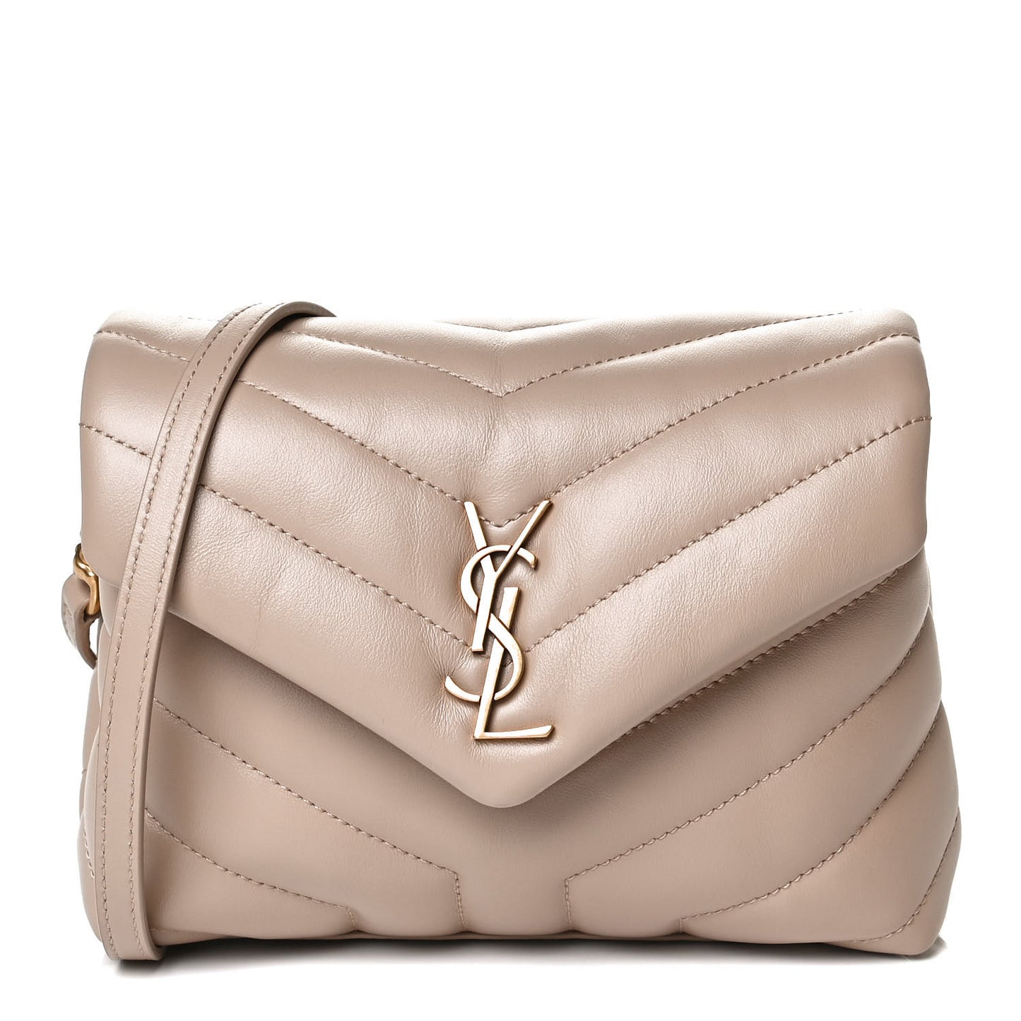 Calfskin Y Quilted Monogram Toy Loulou Crossbody Bag Dark Beige