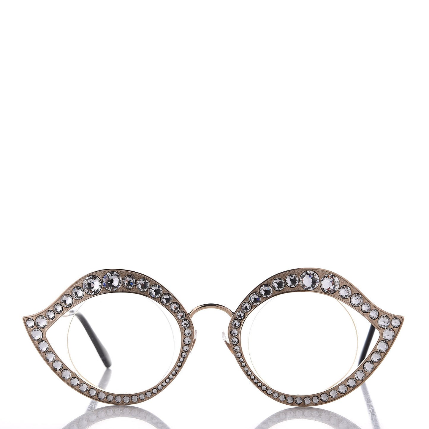 Metal Crystal Cat Eye Sunglasses GG0046S Gold