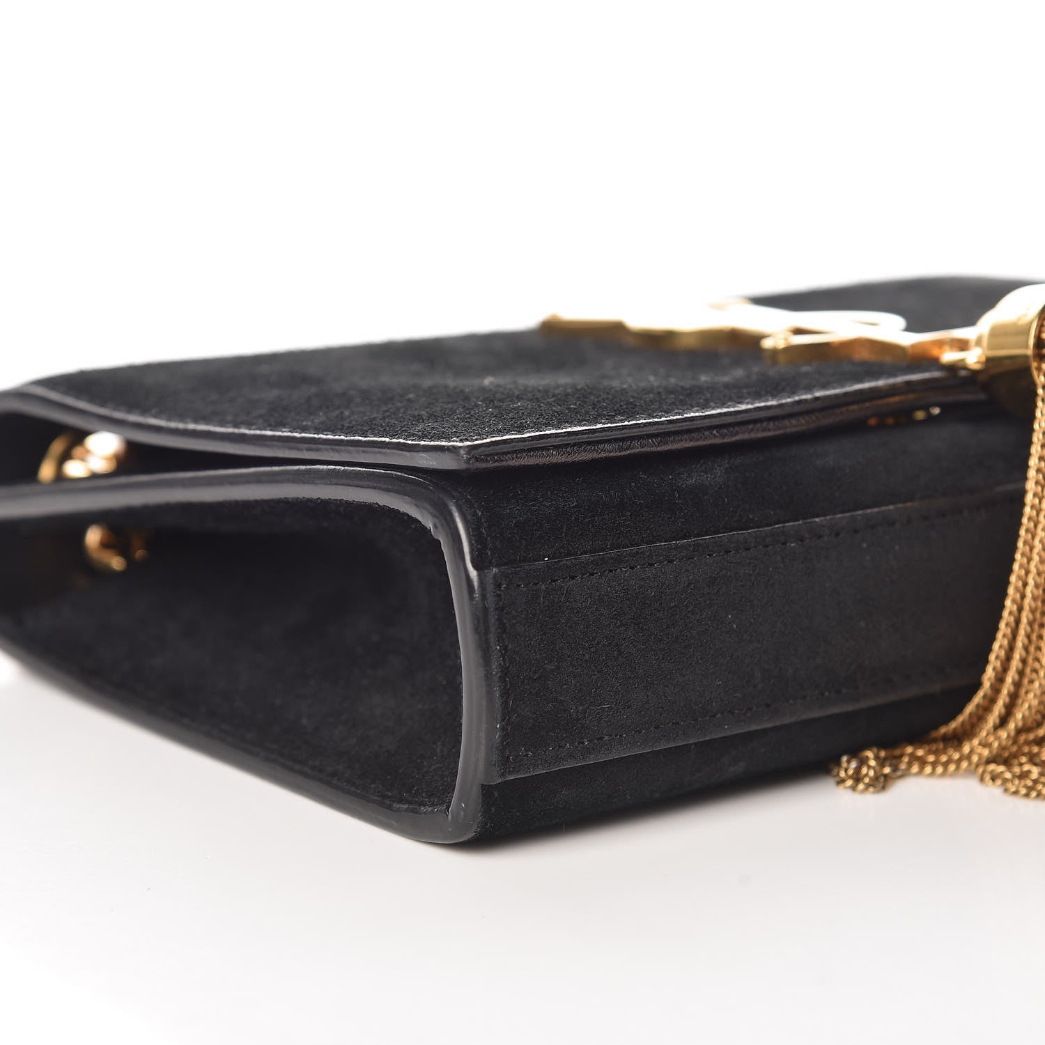 Saint Laurent Suede Small Classic Monogram Kate Tassel Satchel Black 5 of 9