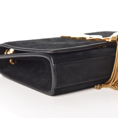 Saint Laurent Suede Small Classic Monogram Kate Tassel Satchel Black 5 of 9