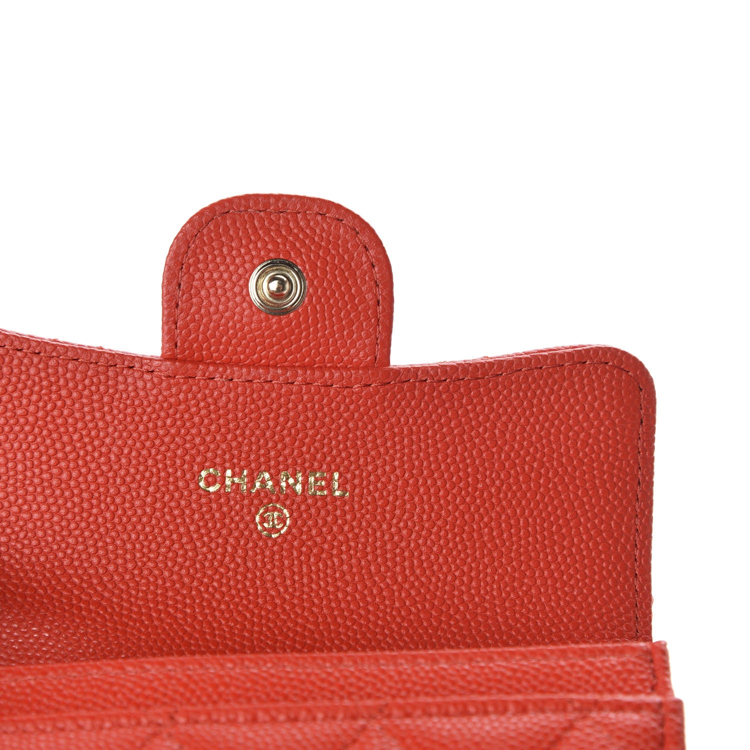 Chanel Caviar Quilted Flap Card Holder Wallet Red 6 of 9
