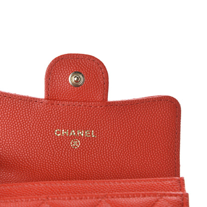 Chanel Caviar Quilted Flap Card Holder Wallet Red 6 of 9