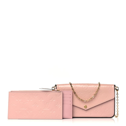 Louis Vuitton Vernis Felicie Chain Wallet Rose Ballerine 1 of 7