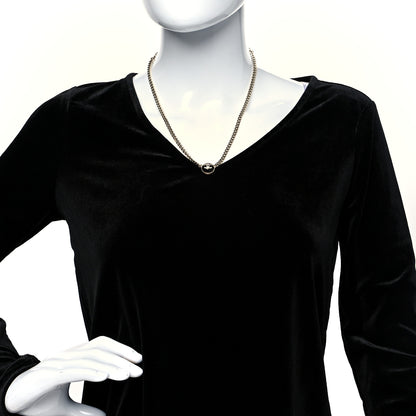 Chanel Crystal Resin CC Chain Link Short Necklace Black Gold 2 of 5