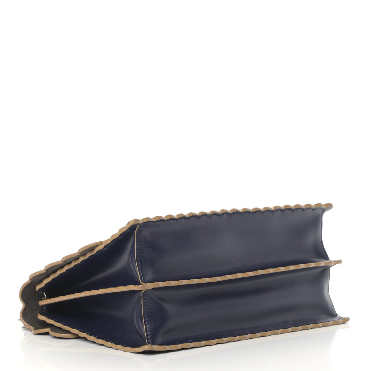 Vitello Liberty Scalloped Studded Kan I Shoulder Bag Blueberry