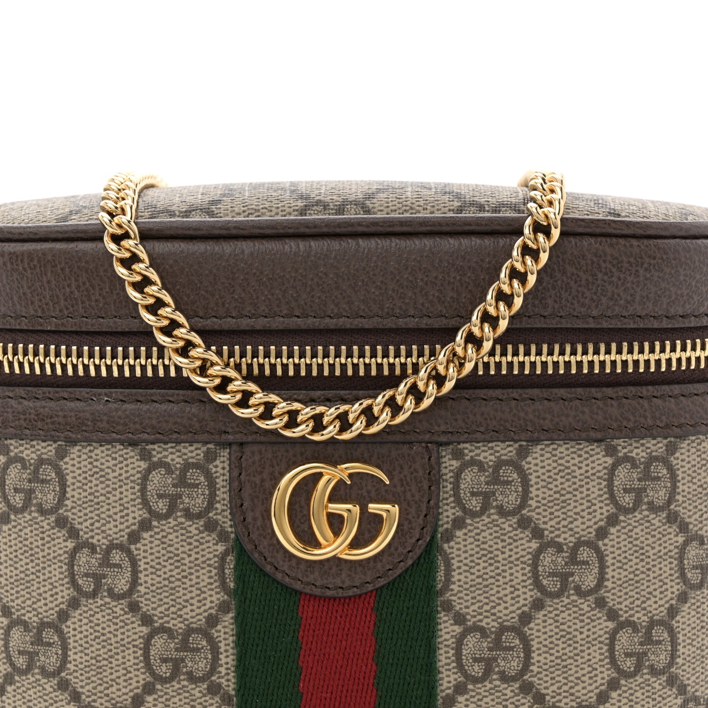 GG Supreme Monogram Textured Dollar Calfskin Web Ophidia Belt Bag 110 44 Beige Ebony New Acero