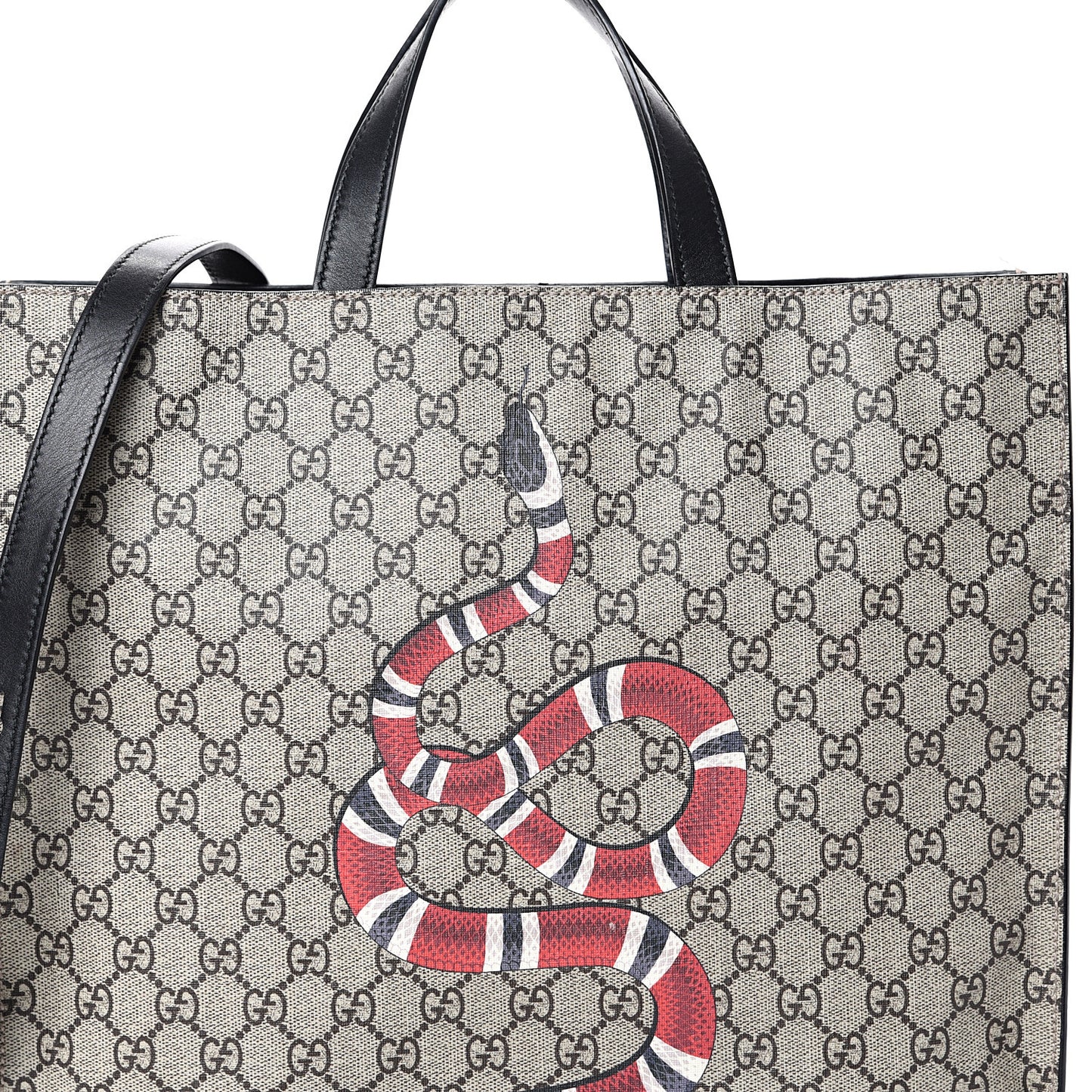 Soft GG Supreme Monogram Kingsnake Vertical Tote Black