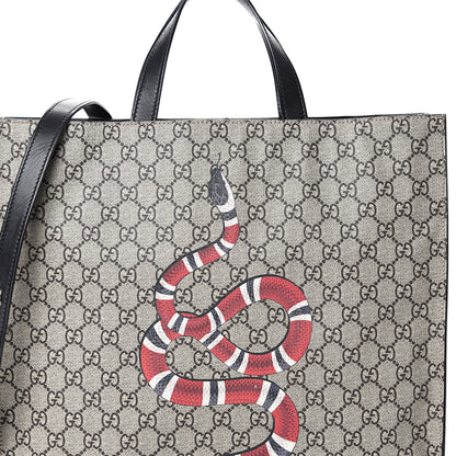 Gucci Soft GG Supreme Monogram Kingsnake Vertical Tote Black 7 of 16