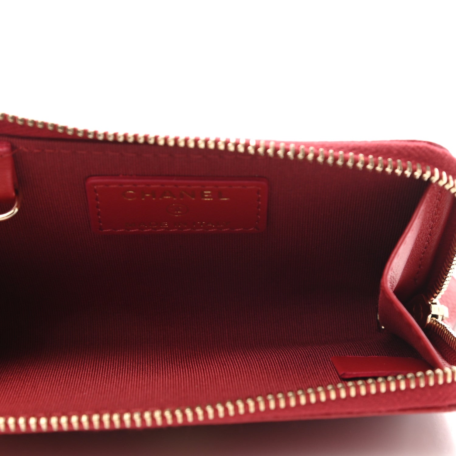 Chanel Caviar Camellia Embossed Key Holder Case Red 5 of 8