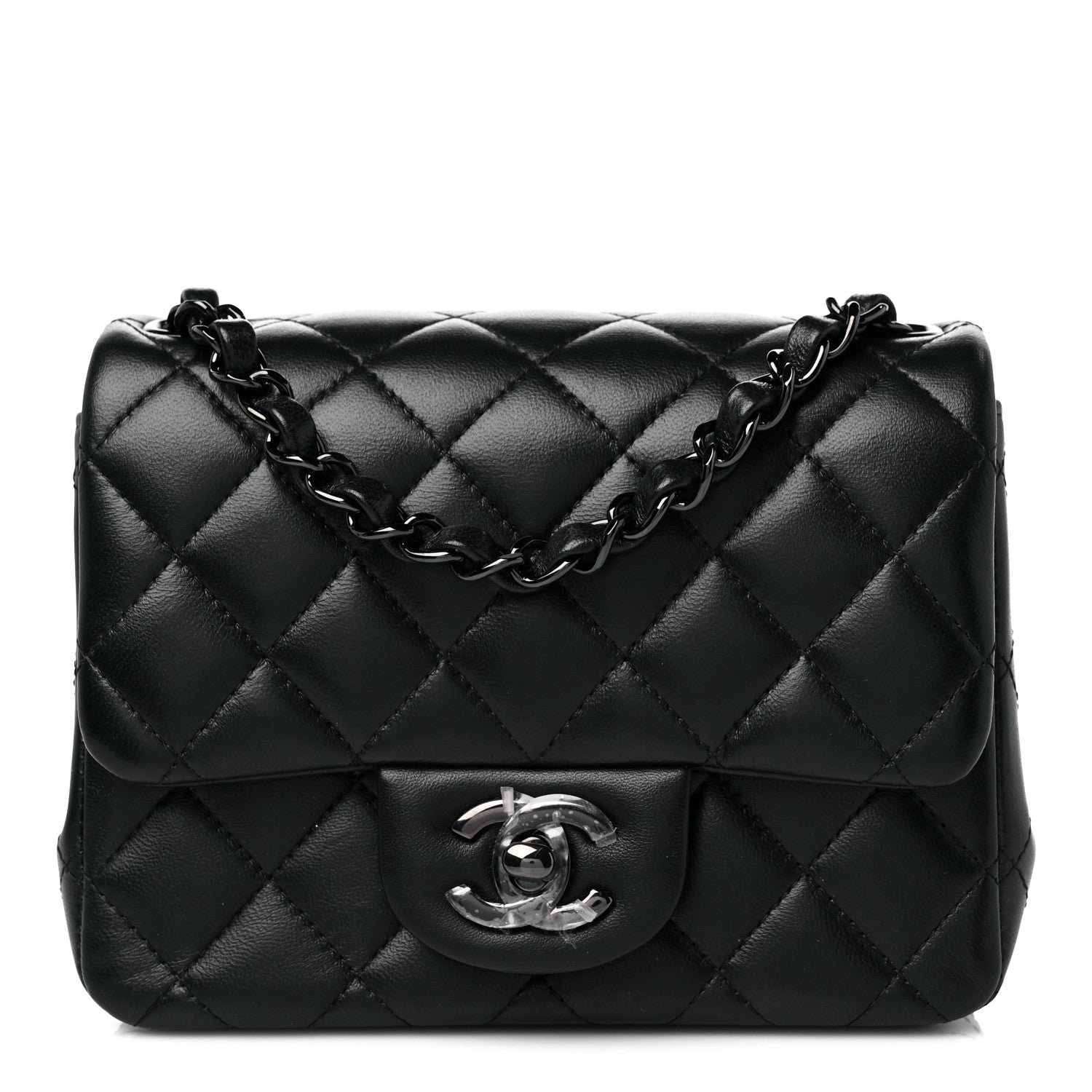 Chanel Lambskin Quilted Mini Square Flap So Black 1 of 10