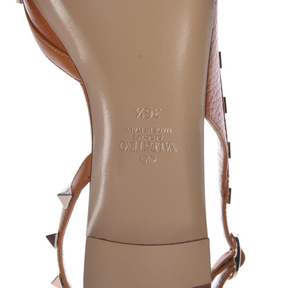 Valentino Garavani Pebbled Calfskin Rockstud Slingback Flats 36.5 Cuoio 6 of 10
