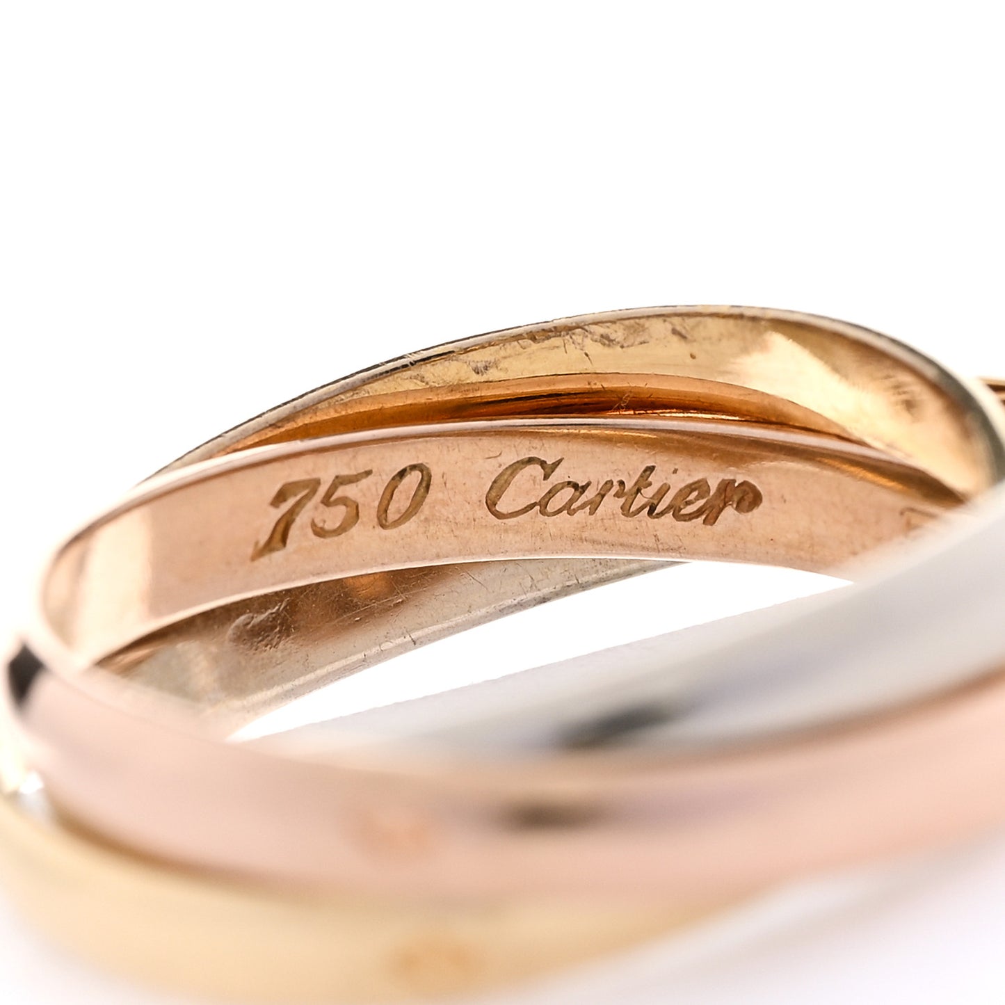 18K Pink Yellow White Gold Small Trinity Ring 52 6