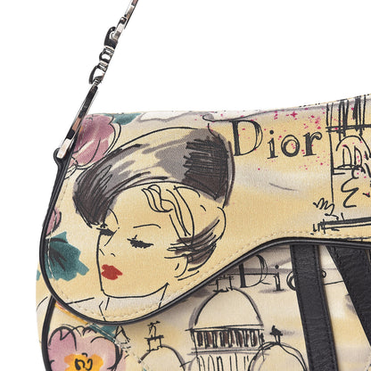 Christian Dior Canvas Paris 50s Saddle Bag Multicolor 11 of 13