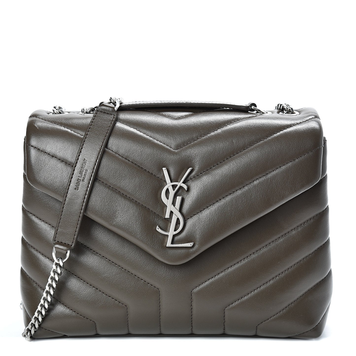 Calfskin Y Quilted Monogram Small Loulou Chain Satchel Faggio