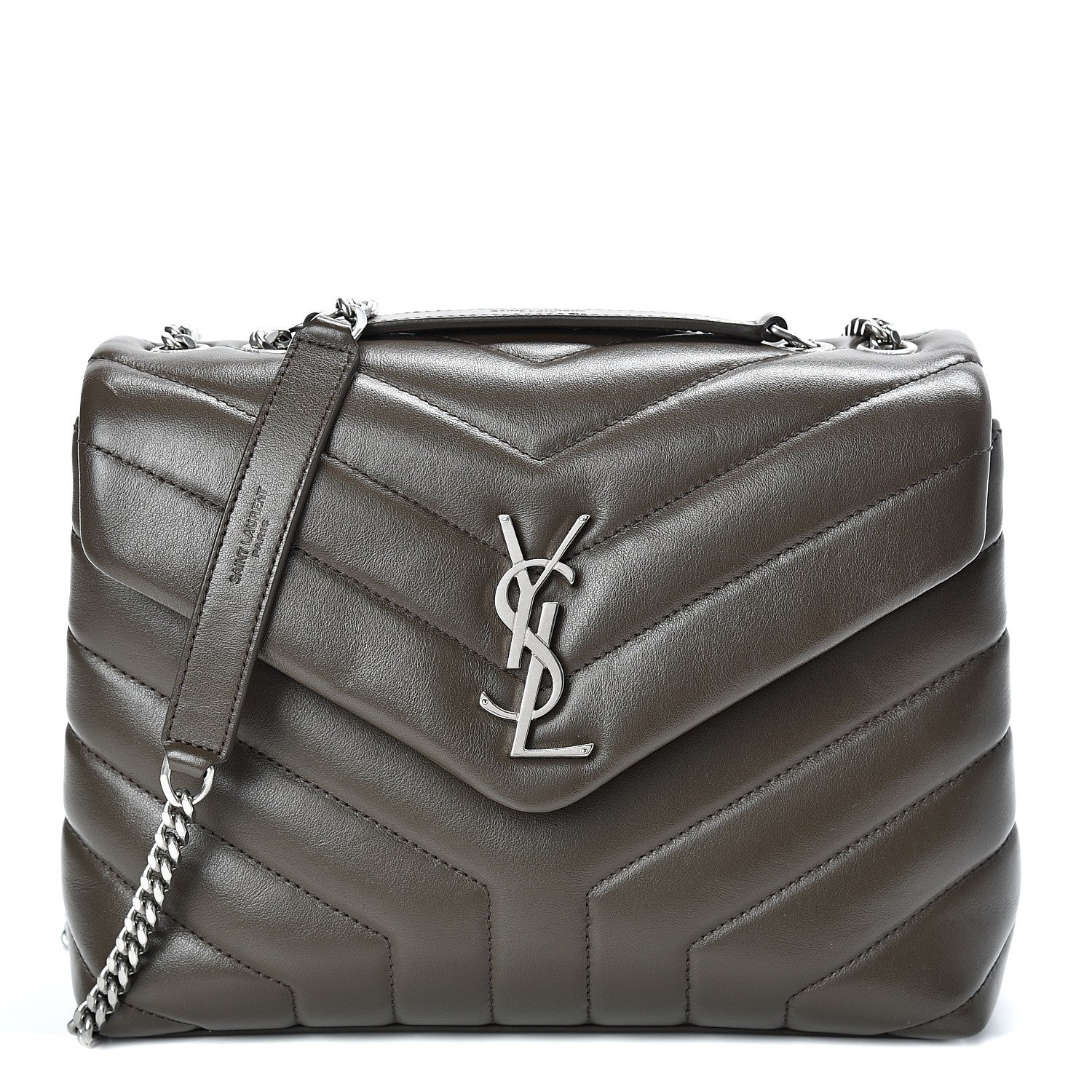 Saint Laurent Calfskin Y Quilted Monogram Small Loulou Chain Satchel Faggio 1 of 13