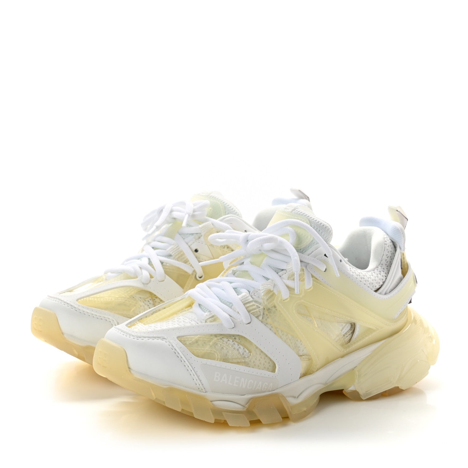Balenciaga Rubber Mesh Fabric Clear Sole Womens Track Sneakers 37 White Transparent 3 of 8